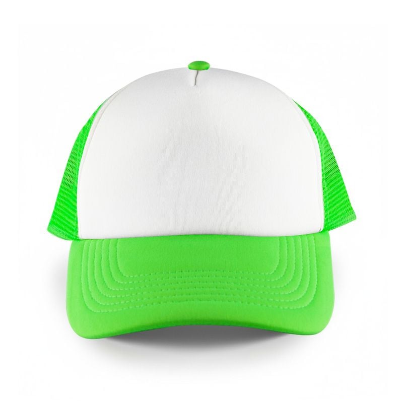 White Front 5 Panel Trucker Mesh Cap
